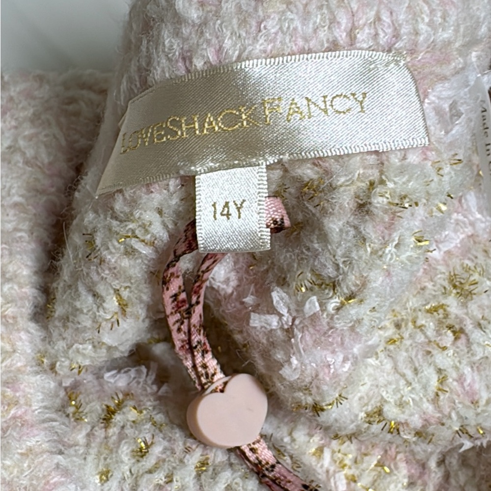 LoveShackFancy Saxson Cardigan in Cream Puff Pink - Picture 4 of 9